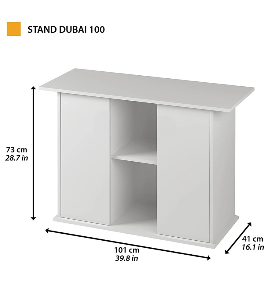 MOBILE IN LEGNO PER ACQUARIO - STAND BUBAI 100 NERO, 101 x 41 x h 73 CM - FERPLAST